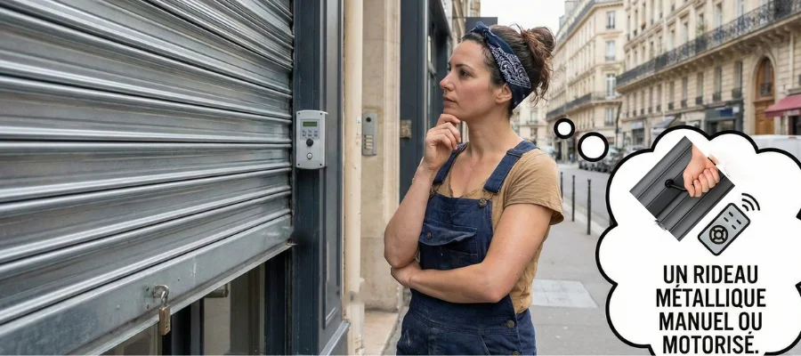 Rideau métallique manuel ou électrique
